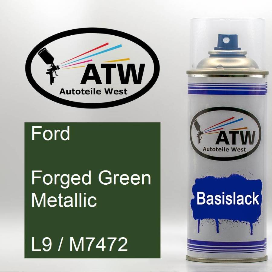 Ford, Forged Green Metallic, L9 / M7472: 400ml Sprühdose, von ATW Autoteile West.